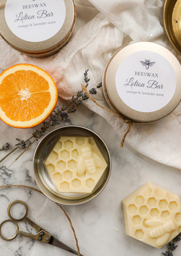 DIY recipe for lotion bars with beeswax