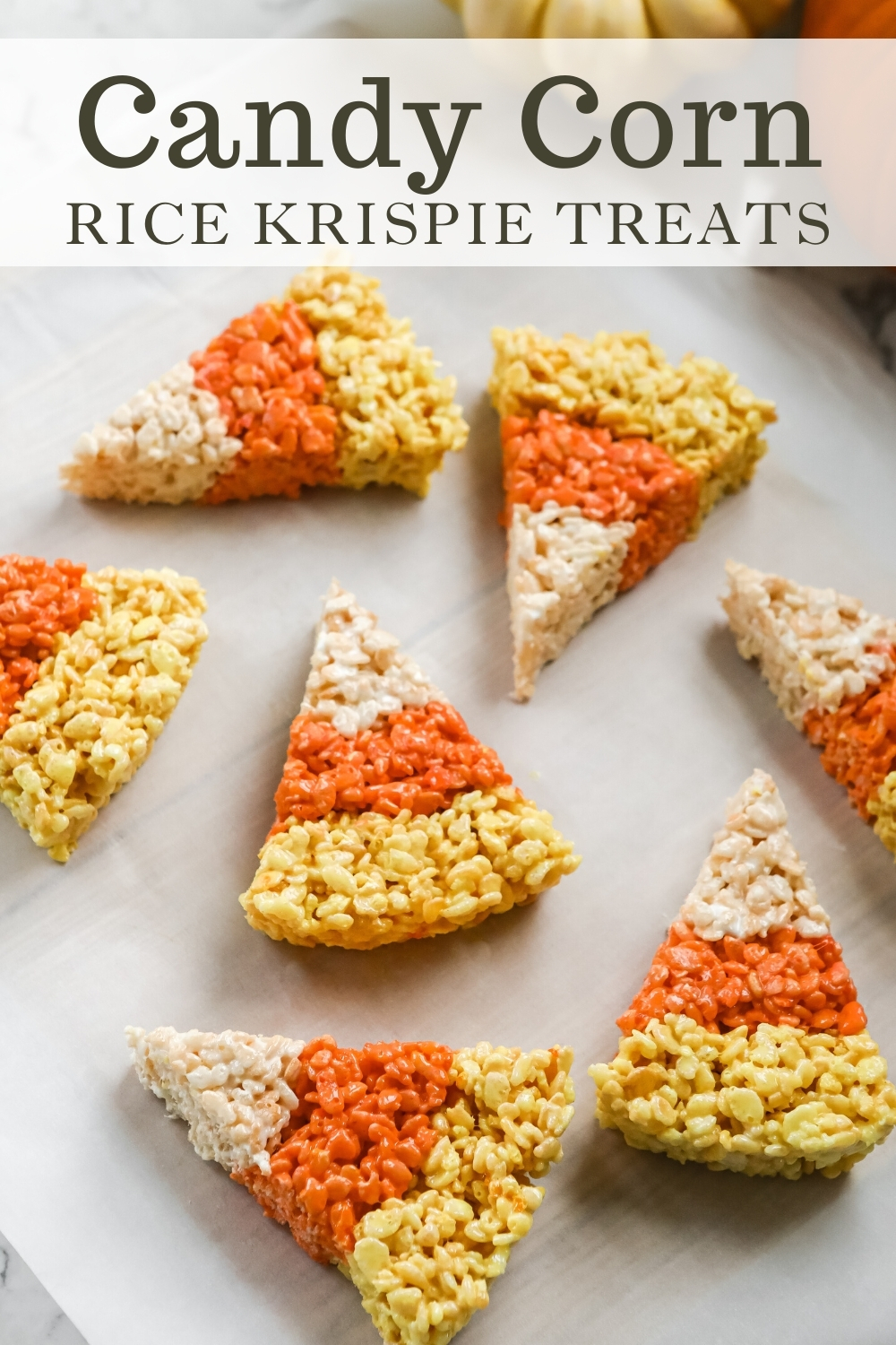 Halloween Candy Corn Rice Krispie Treats
