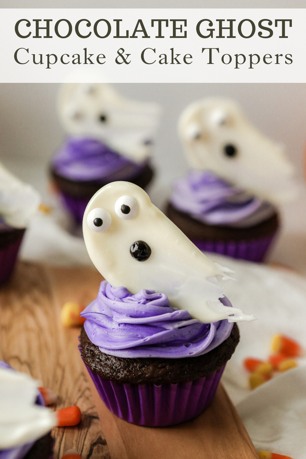 Chocolate Ghost Cupcake and Cake Toppers
