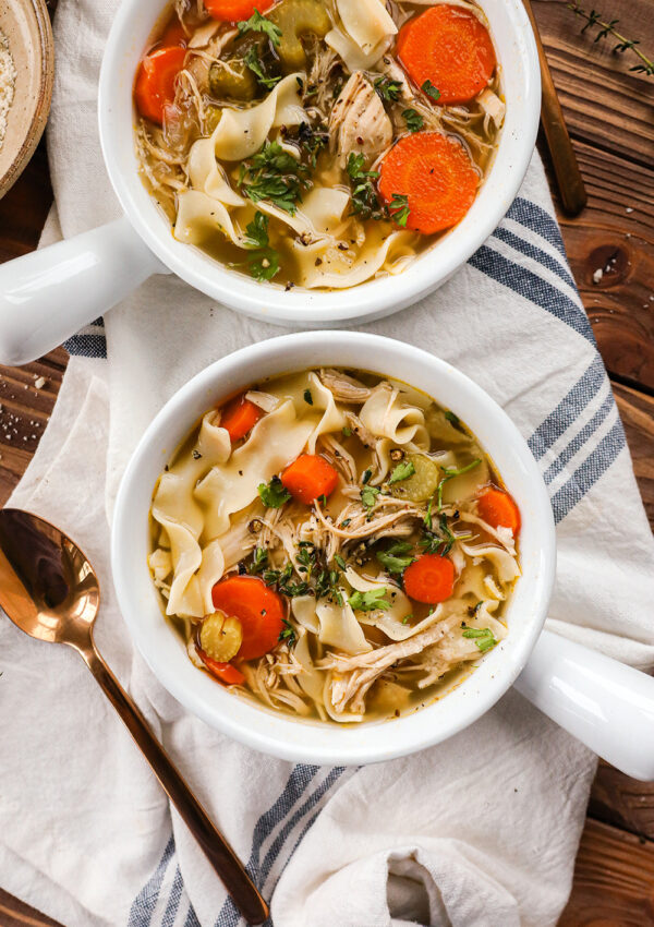 Homemade Chicken Noodle Soup with Egg Noodles