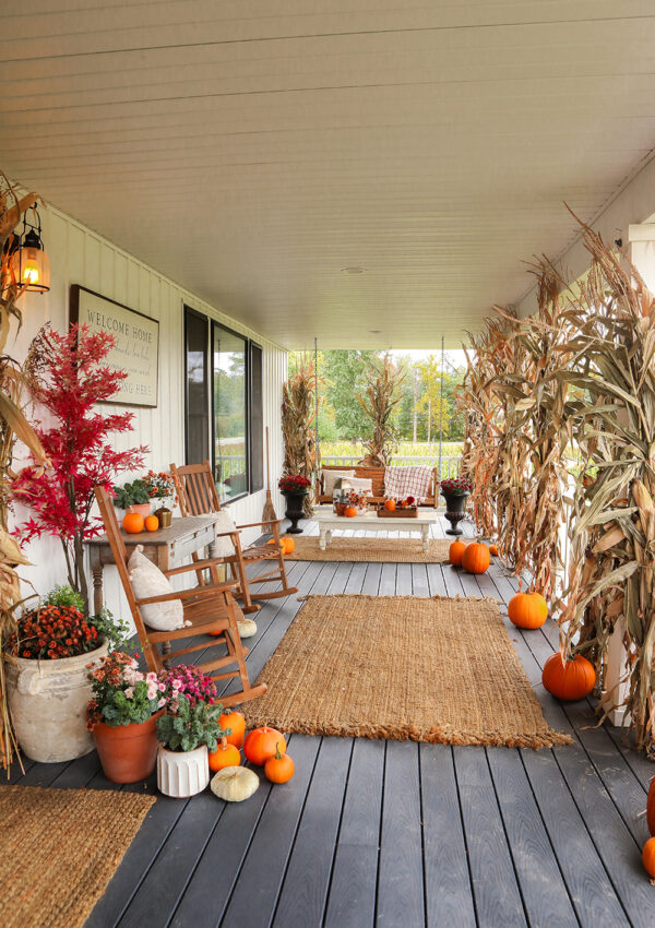 Farmhouse fall porch decor 2022
