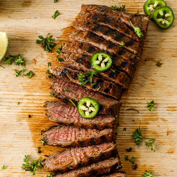 Tequila Lime Flank Steak on the grill Sugar Maple Farmhouse