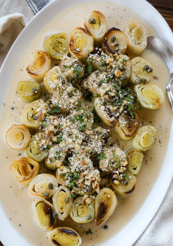 White Wine French Braised Leeks recipe