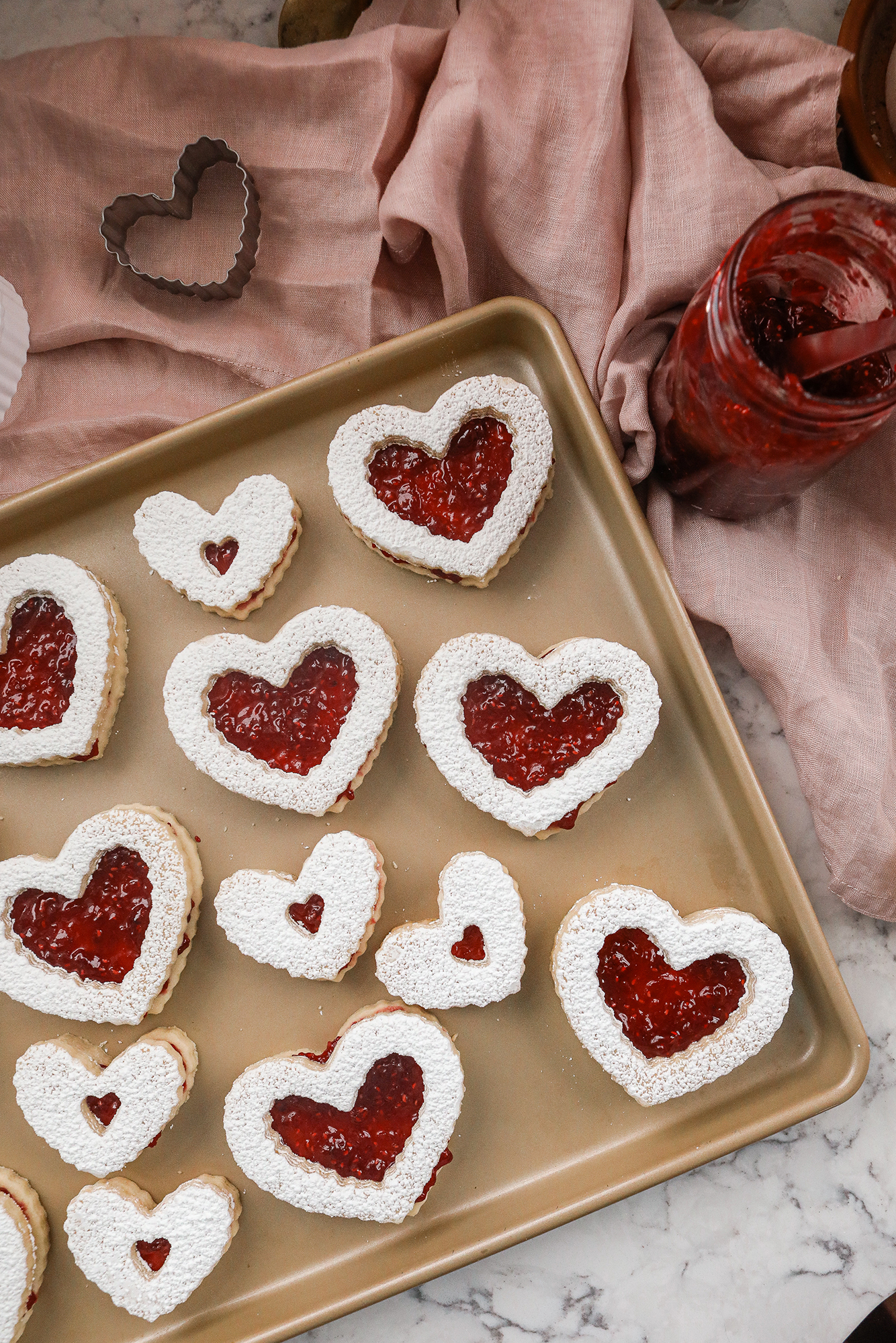 Sandwich Heart Cookies with jam - Sugar Maple Farmhouse