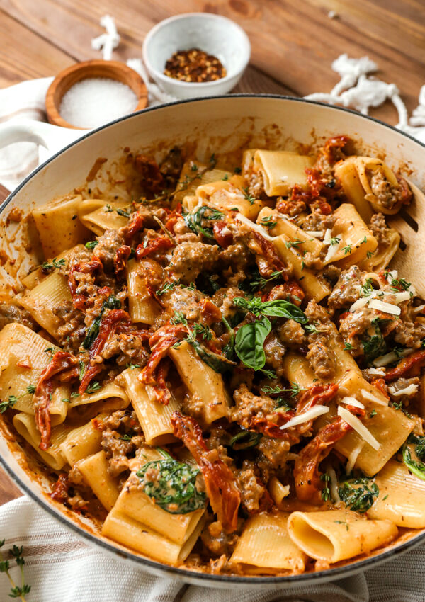 Creamy Italian Sausage Sun Dried Tomato Pasta
