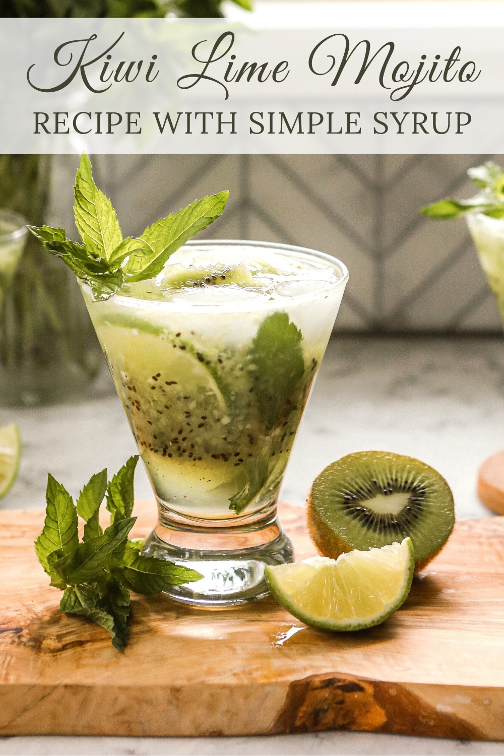 Kiwi Lime Mojito recipe with simple syrup