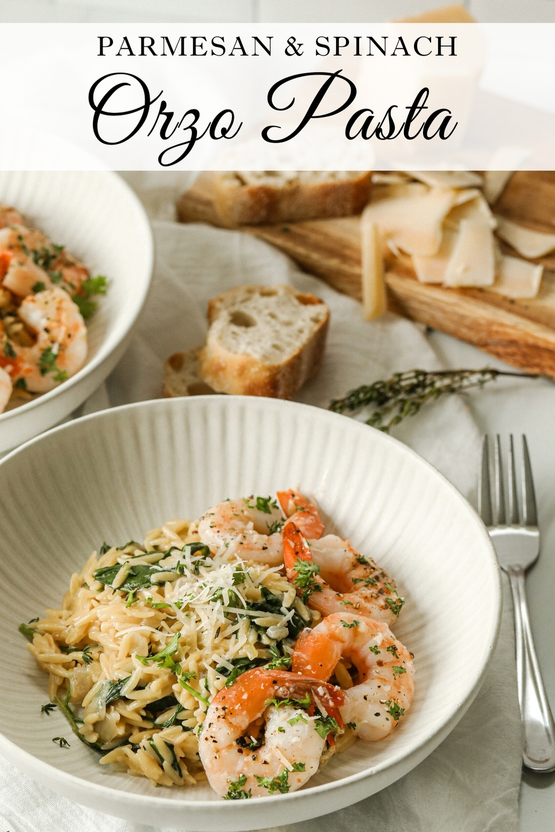 Parmesan and Spinach Orzo Pasta recipe