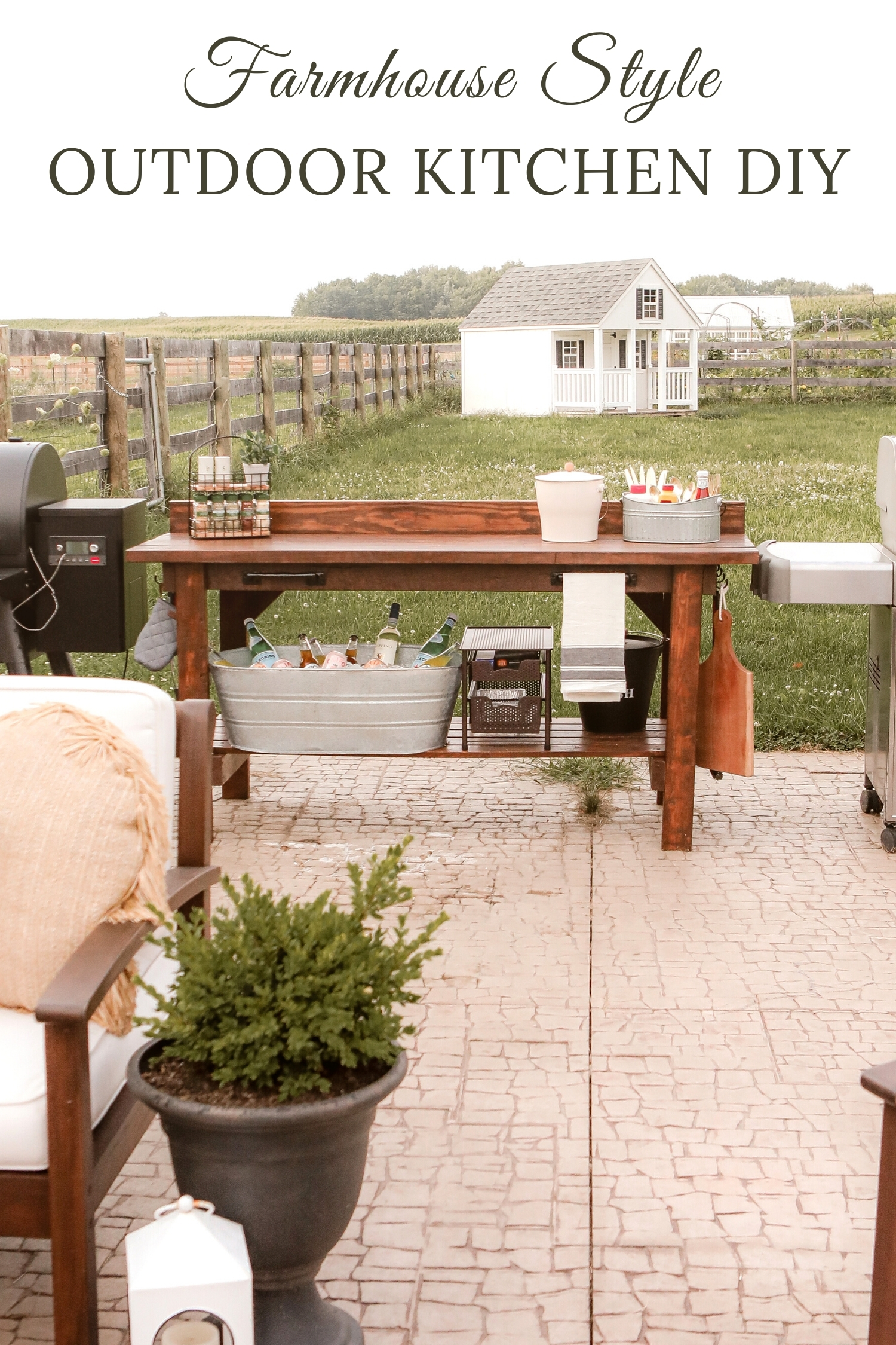 Farmhouse Style Outdoor Kitchen DIY