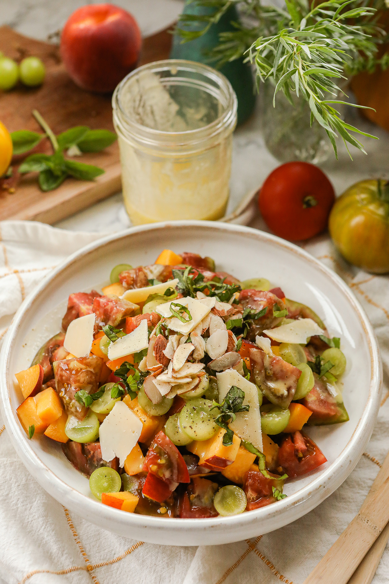 Heirloom Tomato and Peach Salad recipe - Sugar Maple Farmhouse