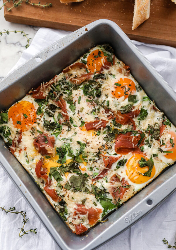 Parmesan and Prosciutto Egg Bake