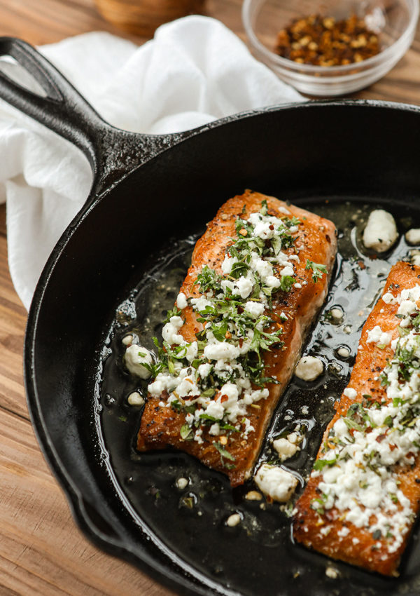 Salmon with Goat Cheese & Herbs
