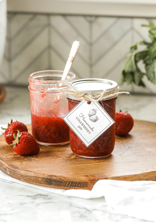 Small batch Homemade Strawberry Jam with printable