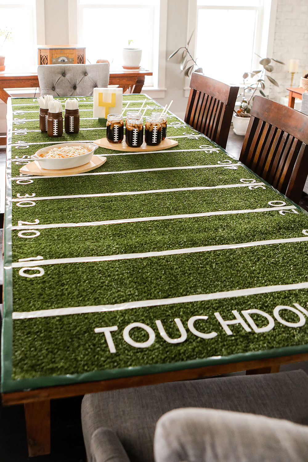 DIY Football Field Table Runner