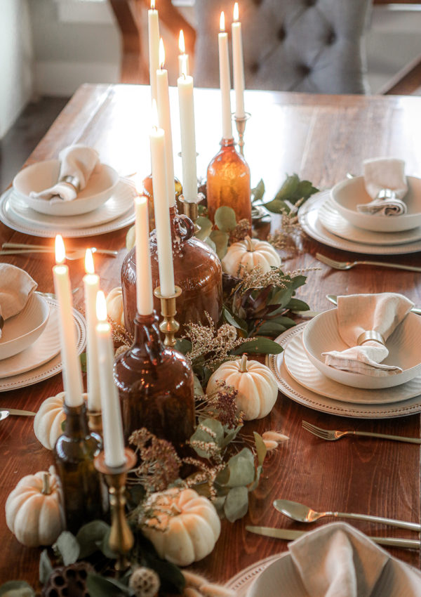 Our rustic Thanksgiving table